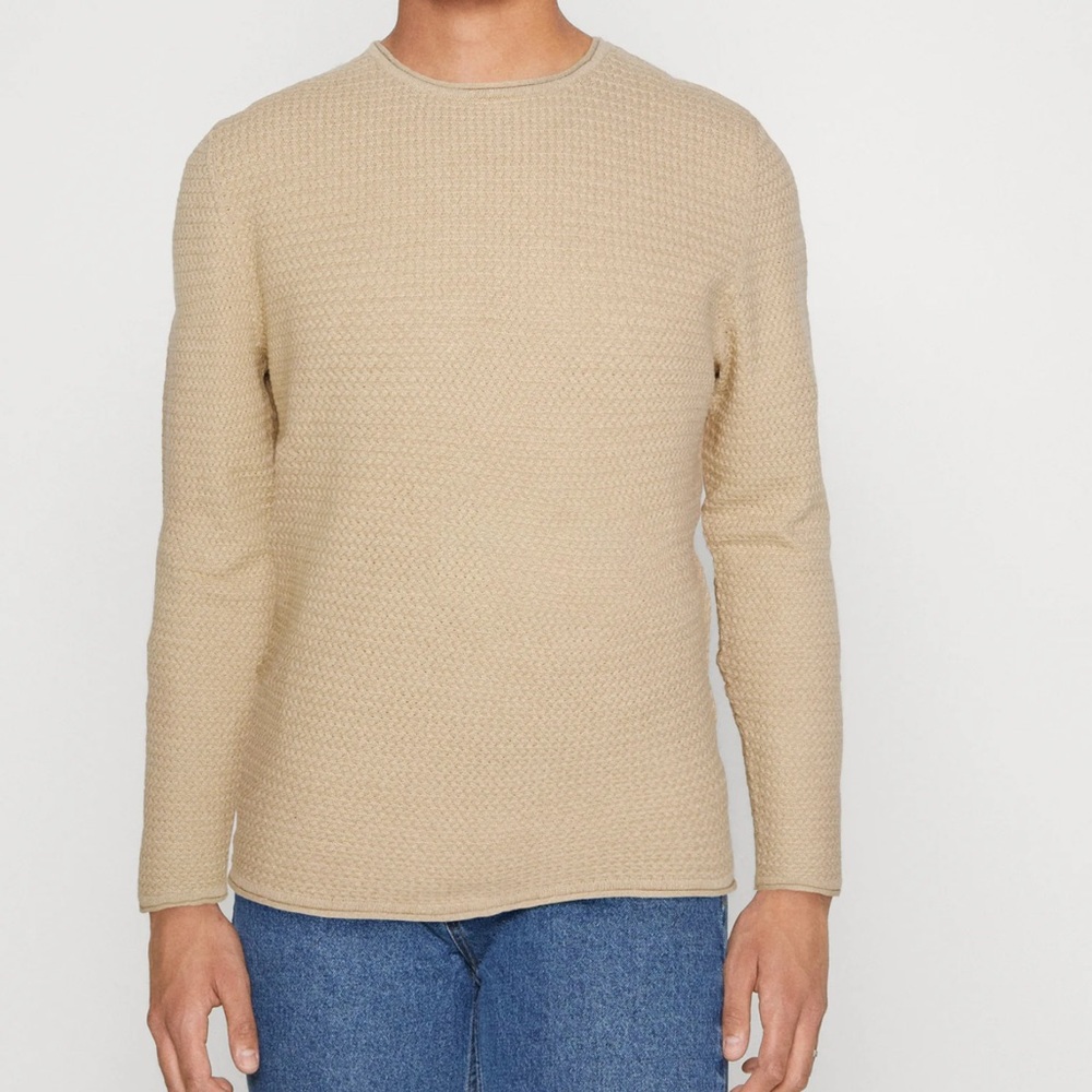 NWT Jack & Jones Men’s Premium 100% Cotton Tan Crewneck Sweater